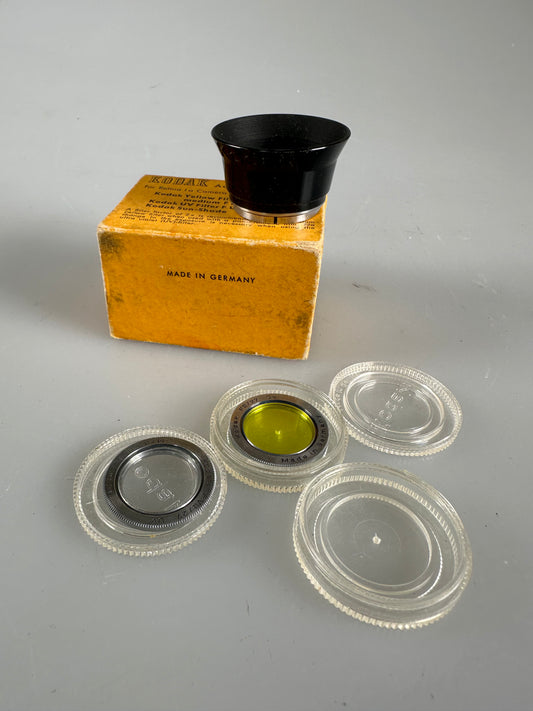 Kodak Retina 1a Xenar Lens Hood 27mm Shade w/ yellow and UV filter