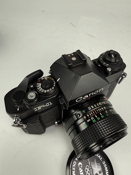 Canon NEW F-1 N 35mm SLR Film Camera black Body w/ 50mm f1.4 FD