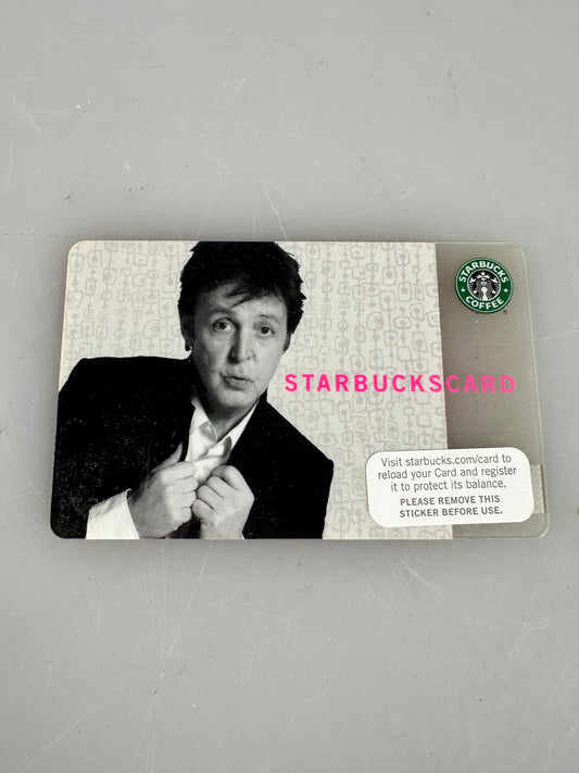 PAUL McCARTNEY BEATLES STARBUCKS 2007 PLASTIC GIFT CARD Old Logo Unused