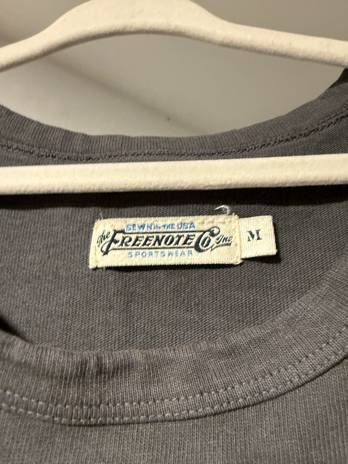 Freenote Cloth Co Mens Pocket T-Shirt Sz M Medium Tee Shirt Made In USA Grey