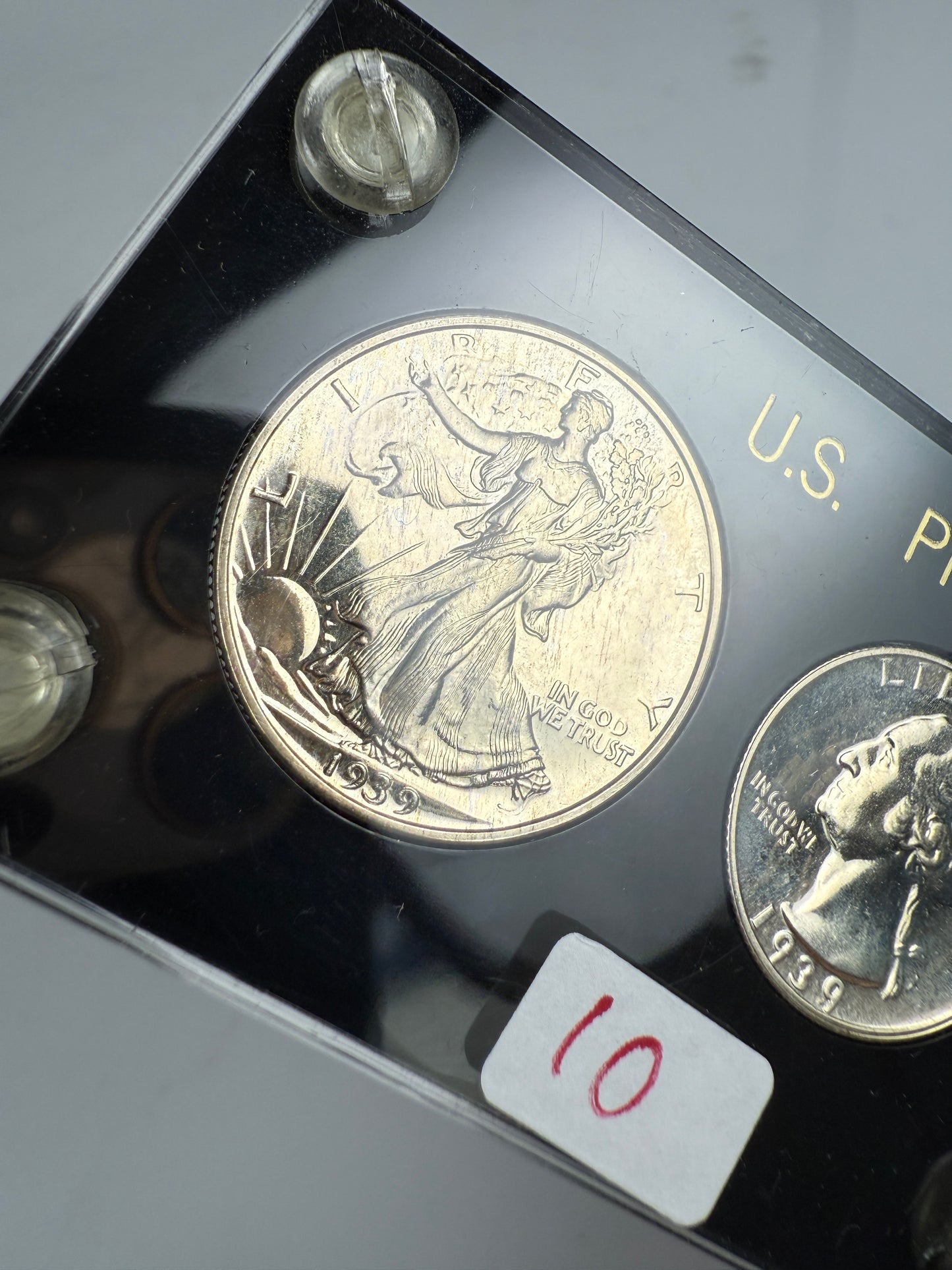 1939 US Mint Silver PROOF Set Gem Coins Black Capital Holder Display Box