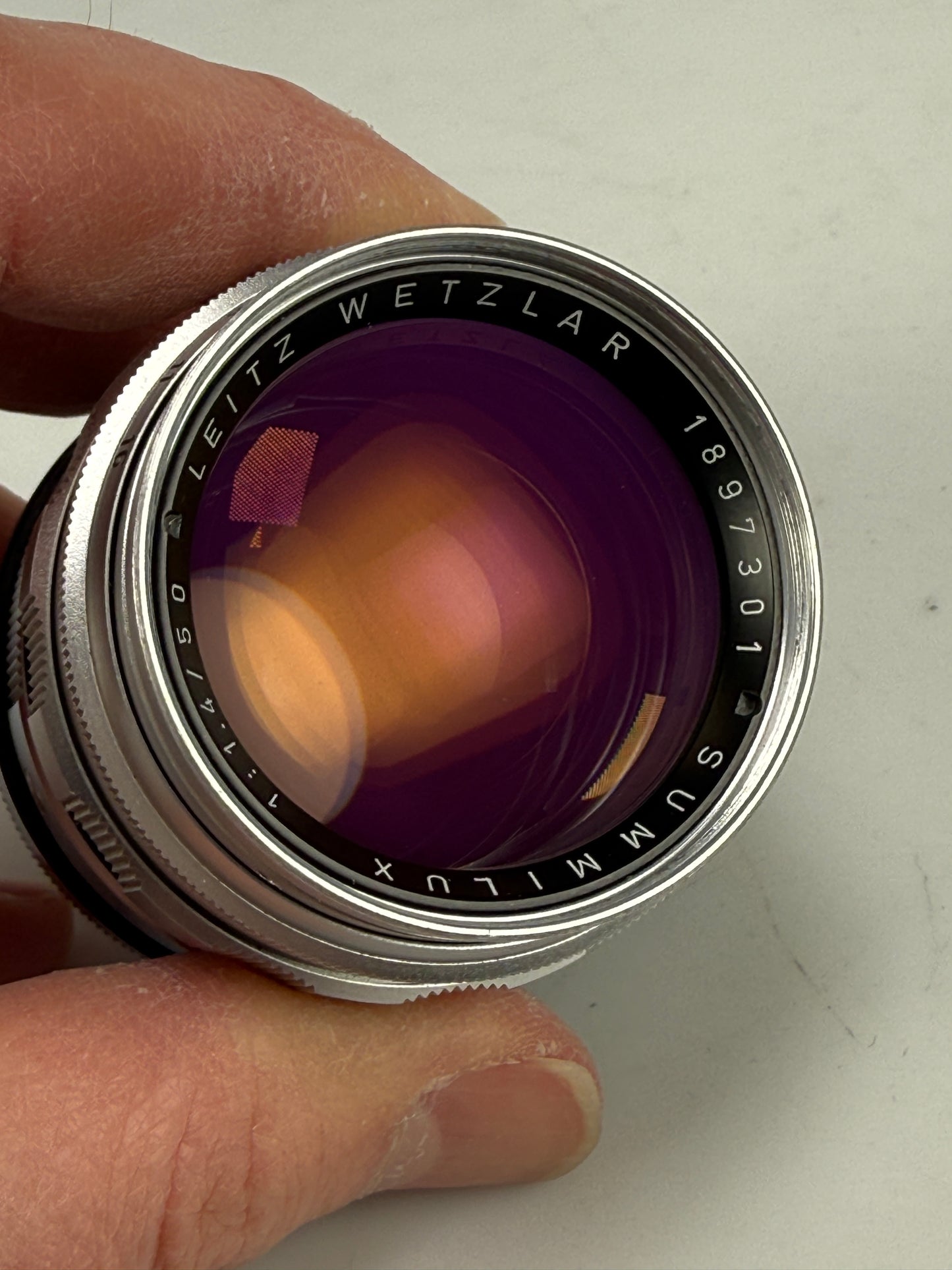 LEITZ Leica Summilux M 50mm F1.4 E43 Chrome Lens V1 version 1 Scalloped