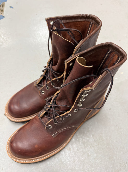 Red Wing Shoes Logger Leather Work Boots Brown Mid-Calf Size 10.5 D Men's