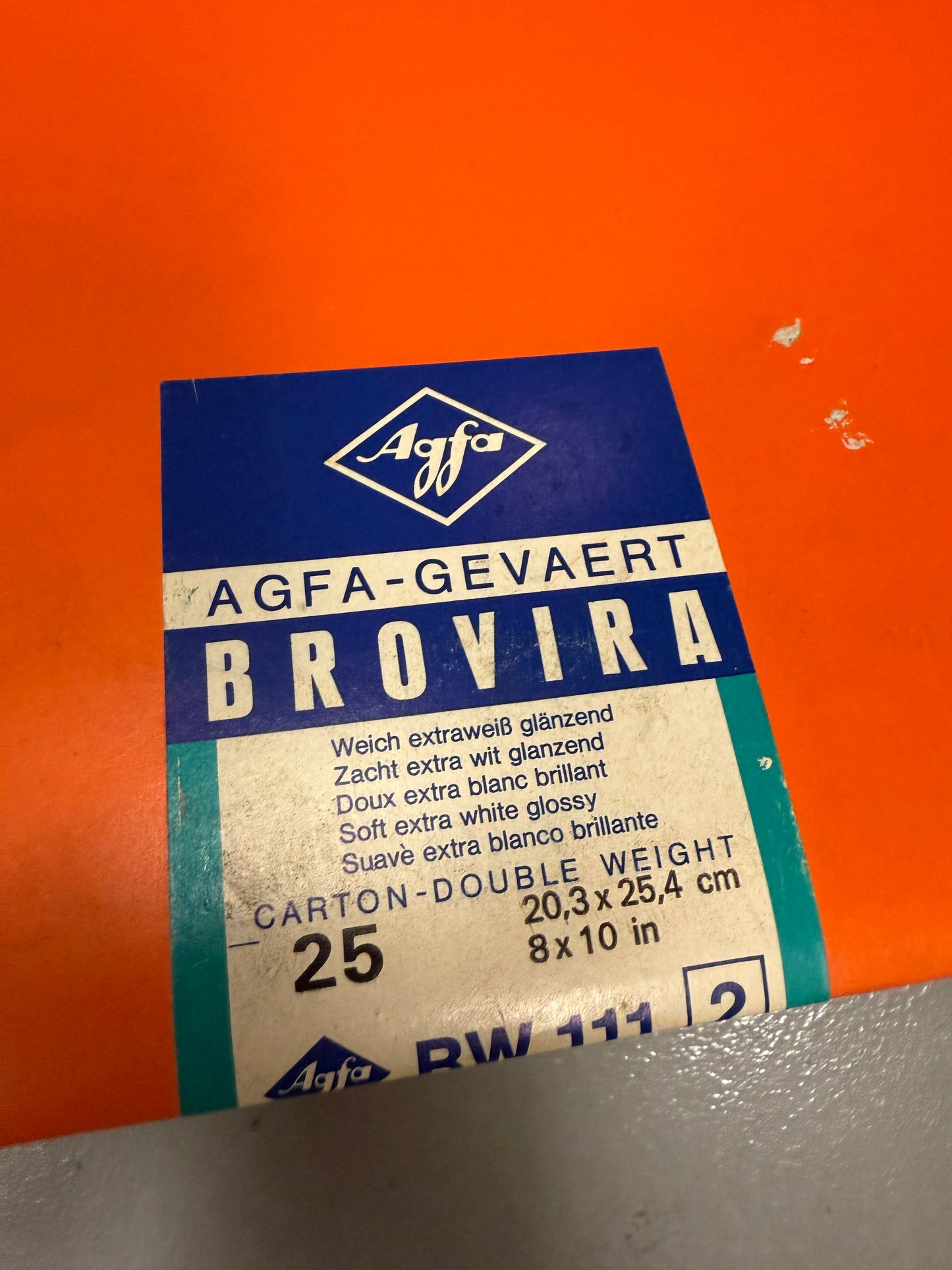 Agfa Brovira Photo Paper 25 Sheets 8x10 inch BW 111 2