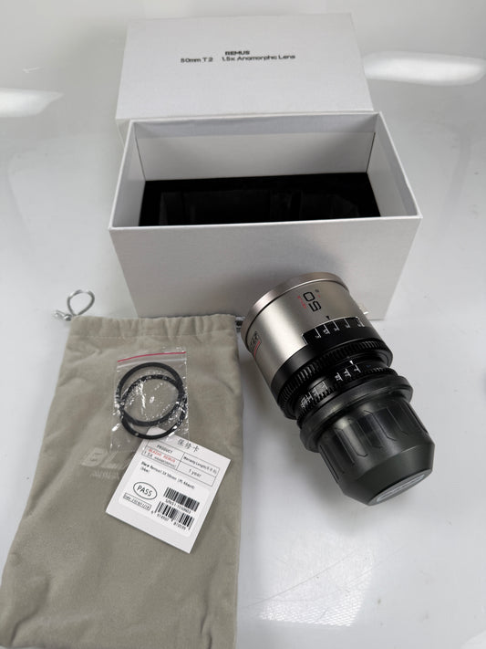 Blazar Remus 50mm T2.0 1.5x Anamorphic Full Frame Lens PL Mount Silver Flare