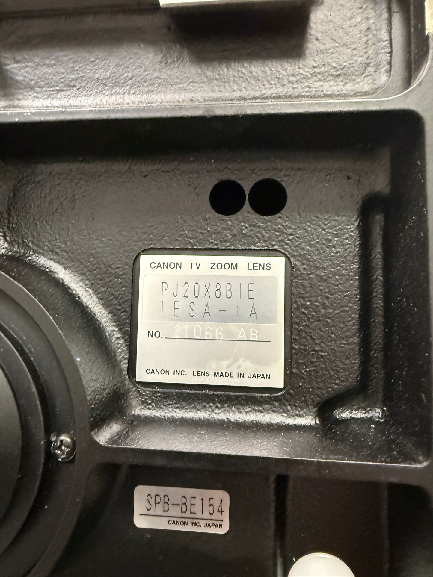 Canon Super E20 PJ20x8B IE 8-160mm f1.5 TV Lens w/ Servo Module