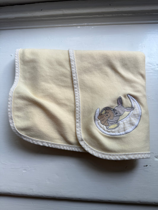 Vintage Carters If They Could Just Be Little Bunny Puppy On Moon Yellow Blanket