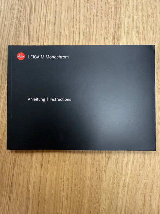 Leica M Monochrome Instruction Manual Booklet