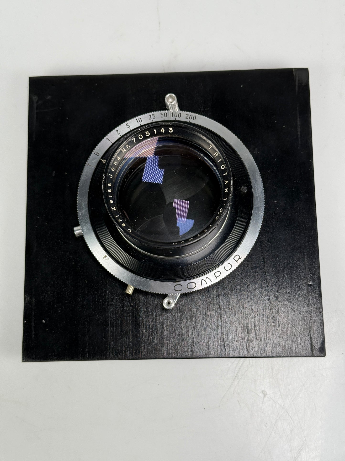 Carl Zeiss Jena Triotar 150mm 15cm f3.5 Lens in Compur Shutter Large Format