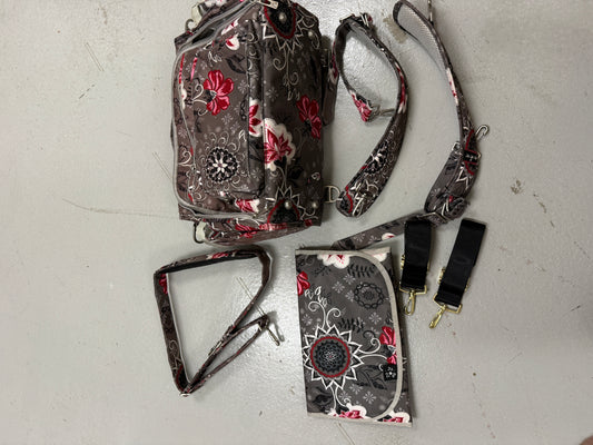 JuJuBe Baby Diaper Bag Brown Large Flower Print