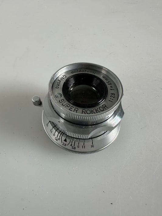 Chiyoko Minolta Super Rokkor 45mm F2.8 LTM L39 Leica Mount