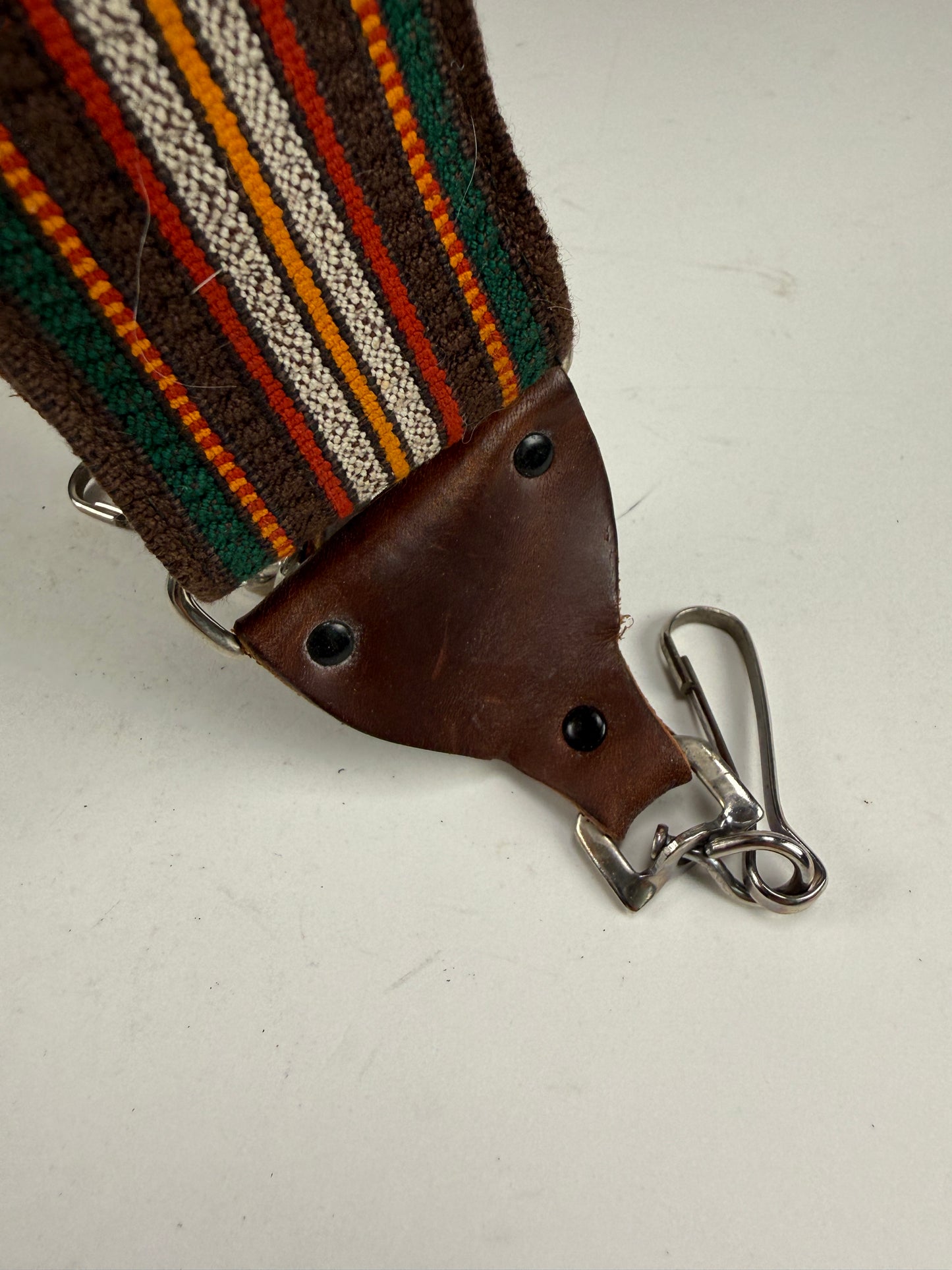 Bobby Lee Camera Strap | Hippie Woven Retro Metal Hooks & Leather | Made In USA