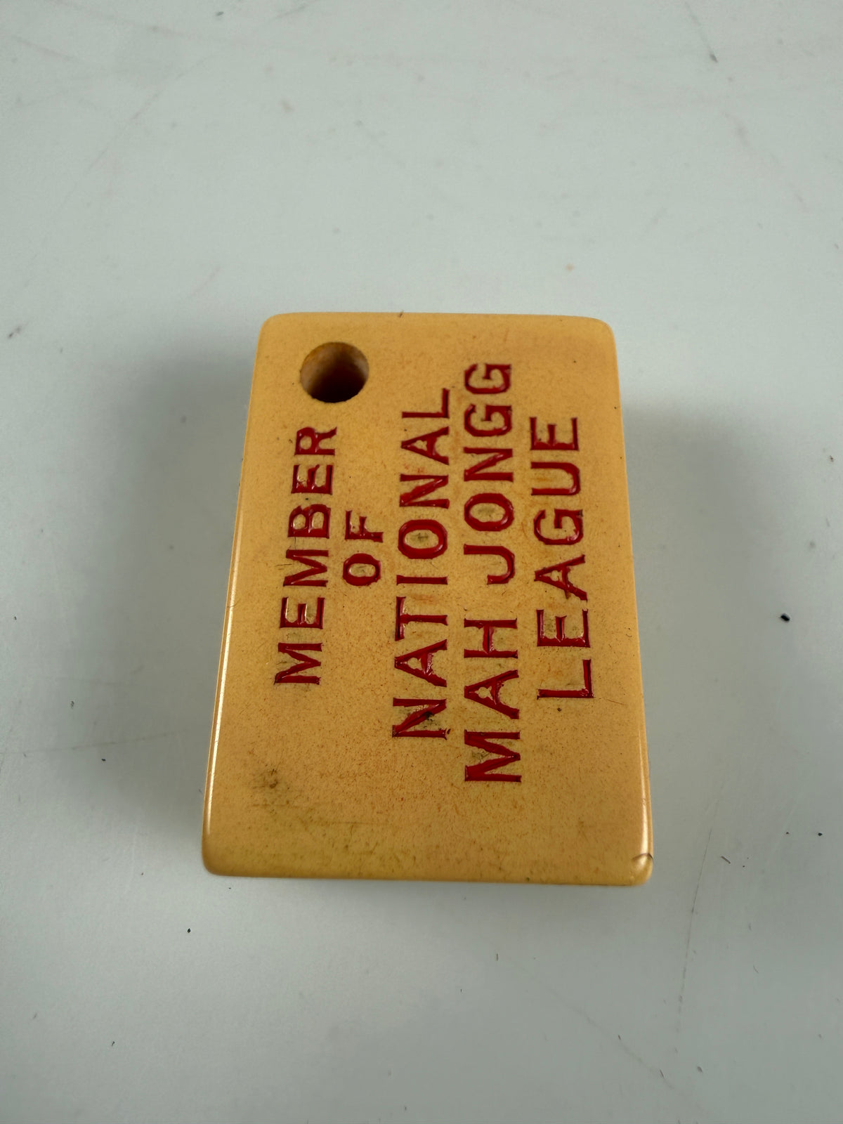 Vintage Mahjong Bakelite Member of National Mah Jongg League Tile, Keychain NMJL