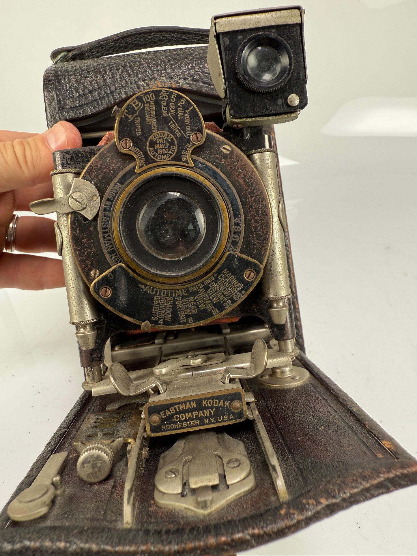 Kodak No 3 Model H FOLDING POCKET Camera RED BELLOWS