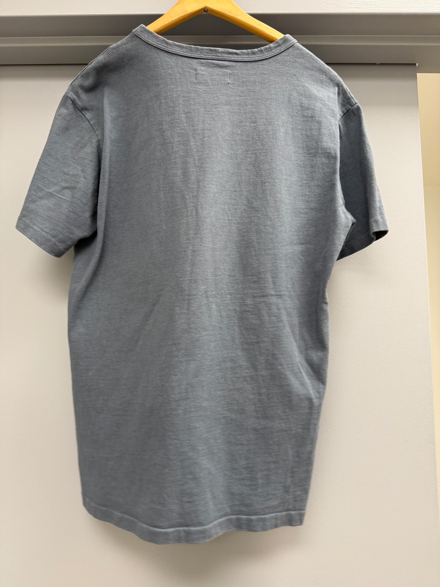 Freenote Cloth Co Mens Pocket T-Shirt Sz M Medium Tee Shirt Made In USA Faded Blue