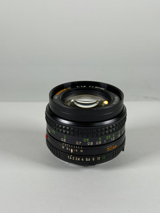 Minolta MD Rokkor-X 50mm f1.4 manual focus lens