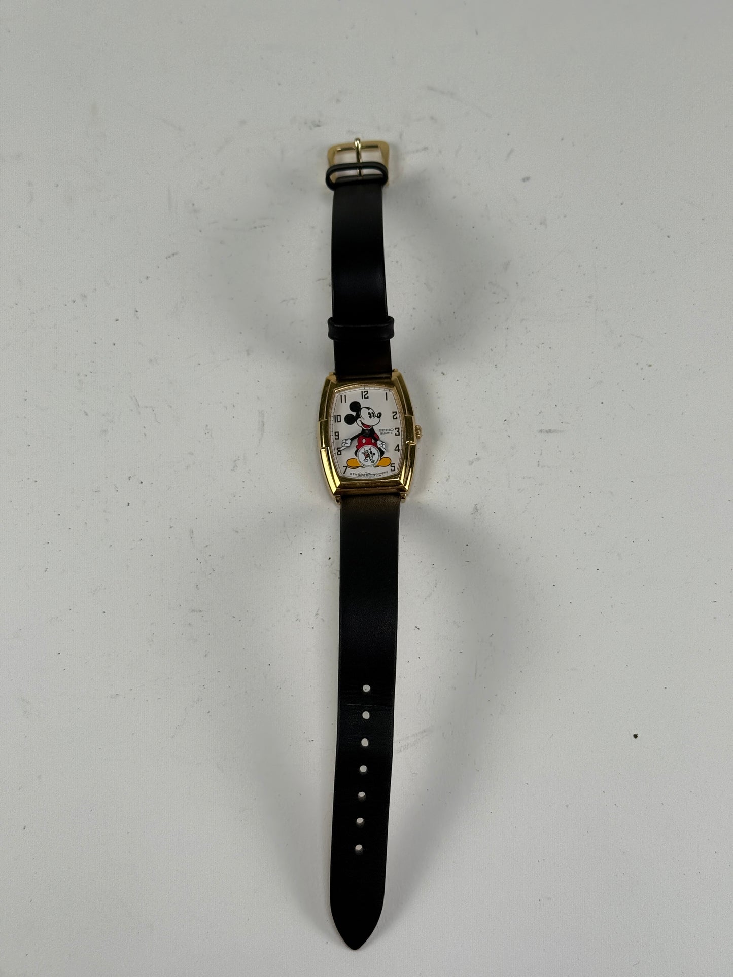 Genuine Vintage Disney Seiko Quartz Mickey Mouse Watch & Kafalope Band 2K03-5019