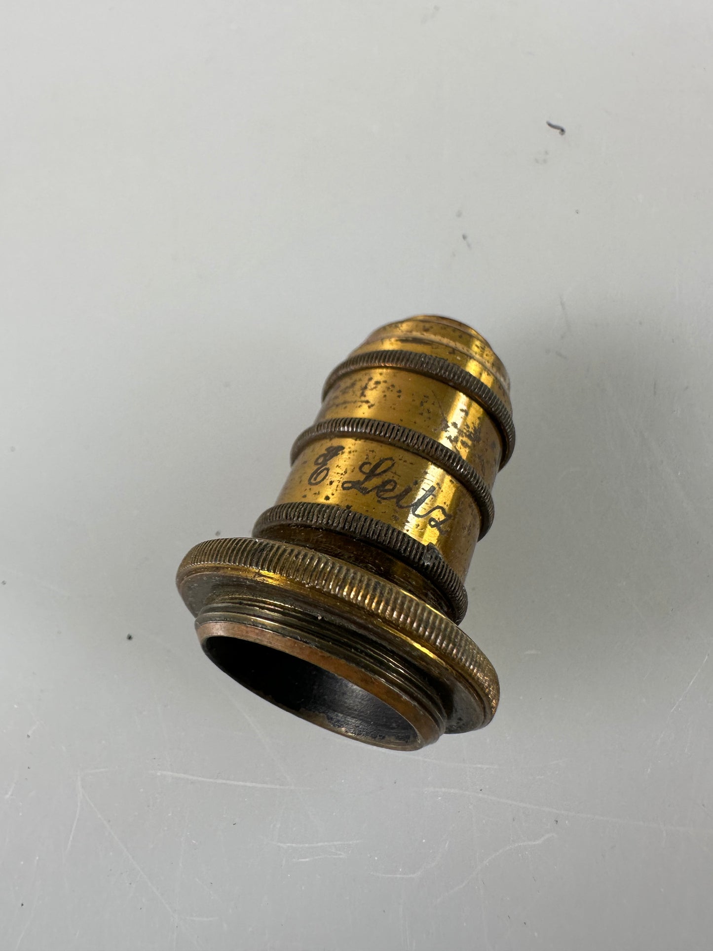 Leica LEITZ Wetzlar Brass Microscope lens OBJECTIVE 7 Early