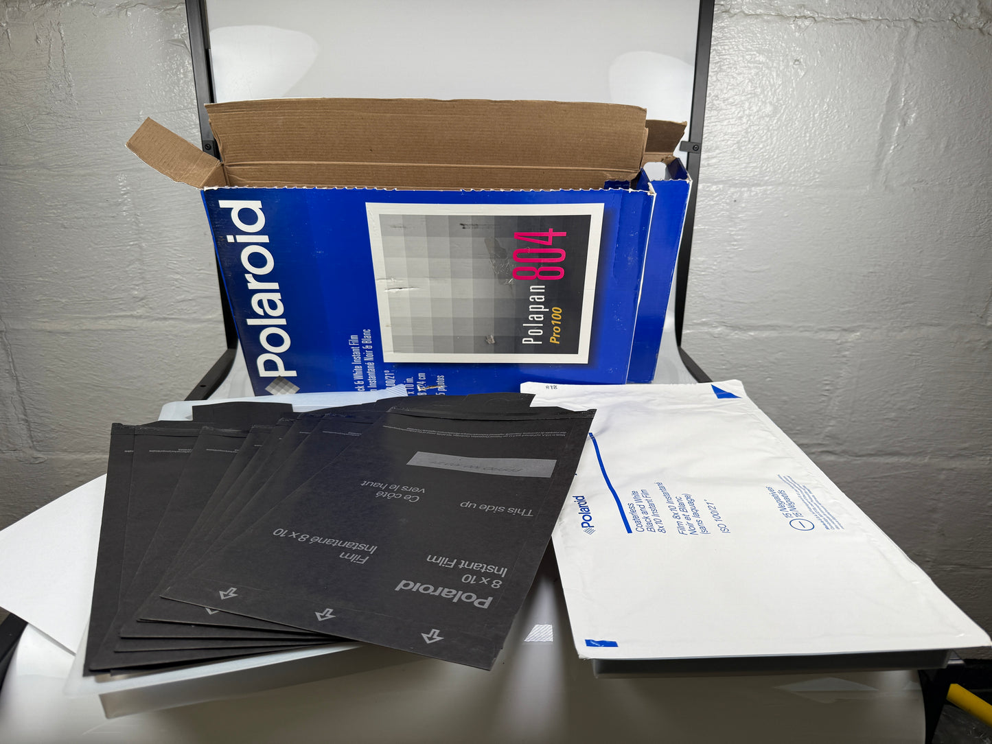 Polaroid 804 8X10 instant polapan film expired B&W 23 sheets