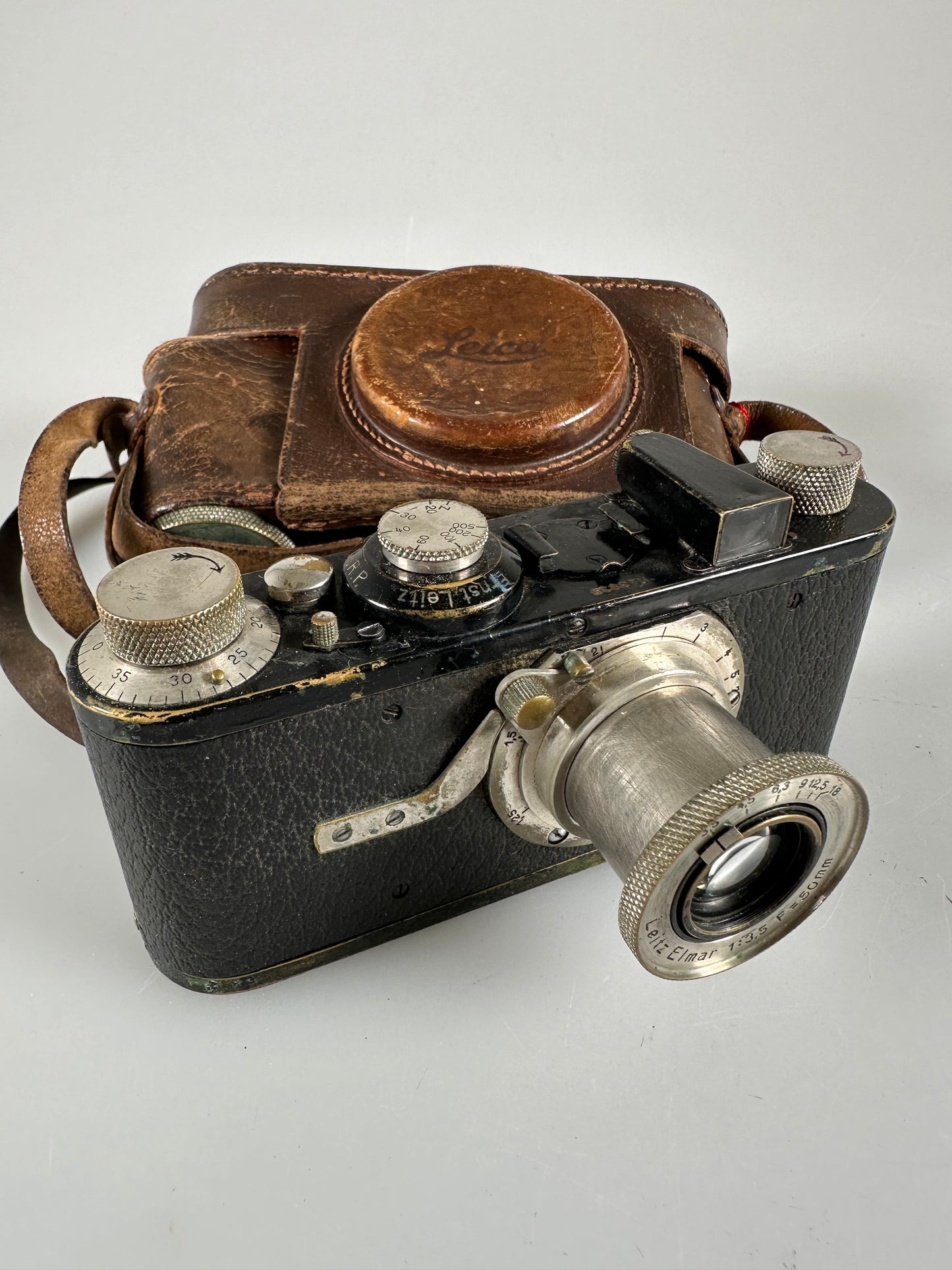 Leica I Model A 4 Digit with Feathered Arrows, mushroom 5cm f3.5 Elmar- 1927