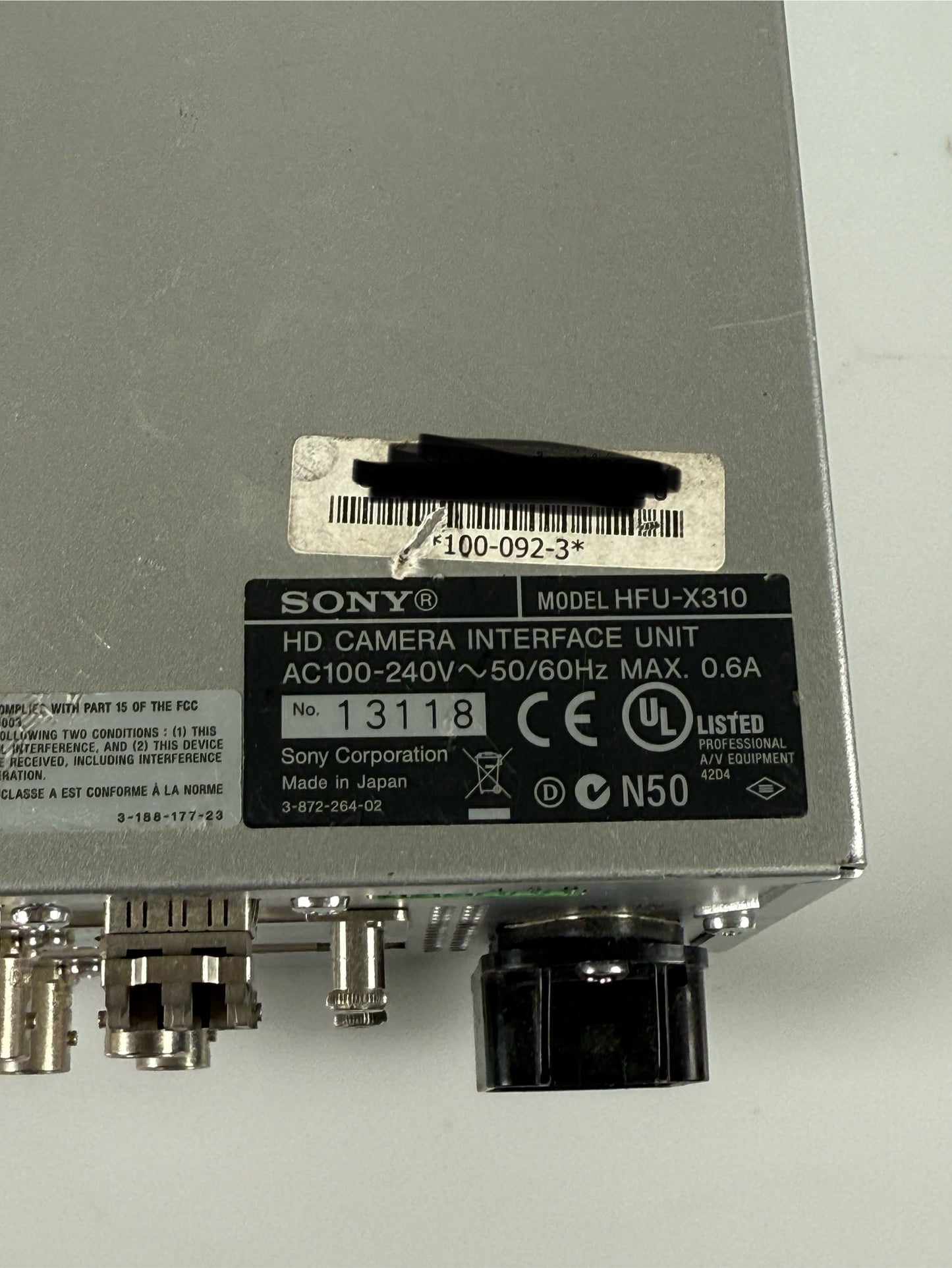 Sony HFU-X310 Optical Fiber Interface Unit with HDC-X310 canon KH19 lens