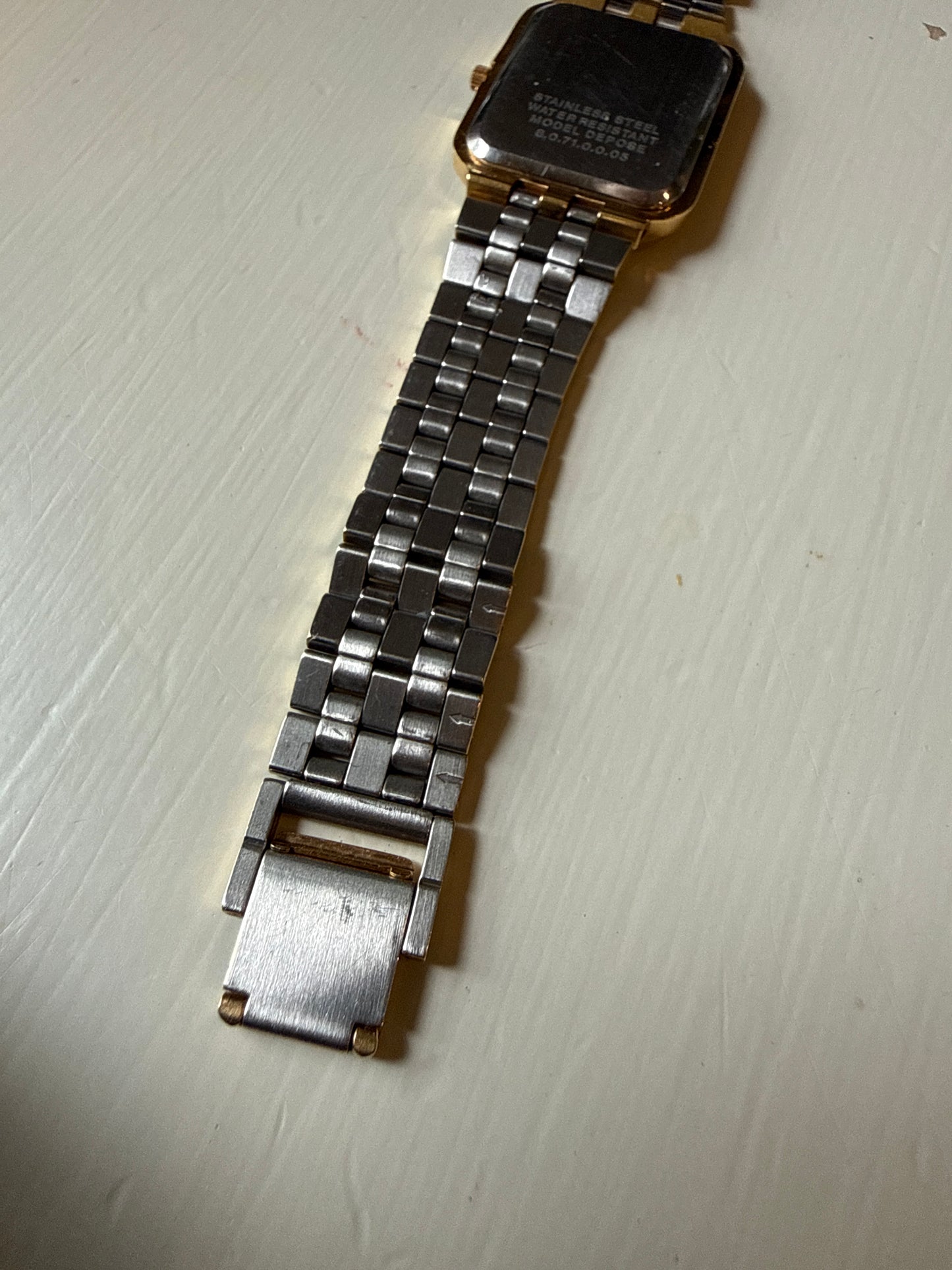 Wittnauer QWR Gold Tone Quartz Mens Tank Dress Wrist Watch