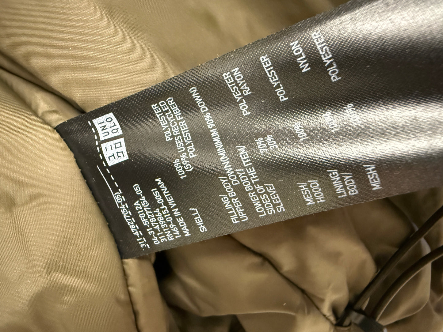 UNIQLO Hybrid Down Parka M Hooded Water-Repellent Jacket Men’s  Medium