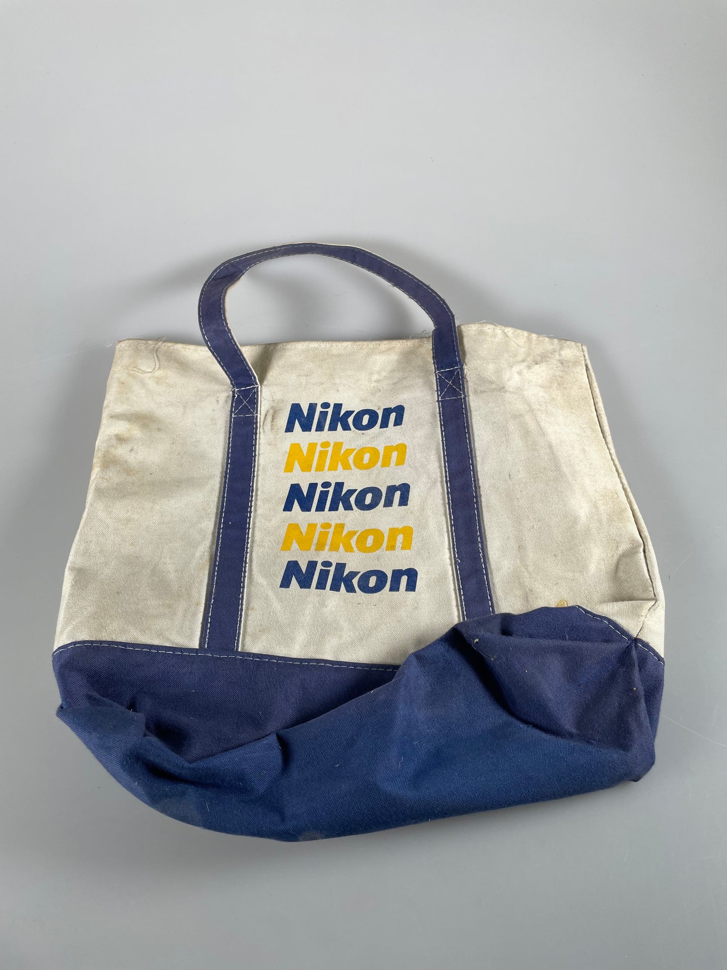 Nikon Navy Blue White Yellow Canvas Tote Bag