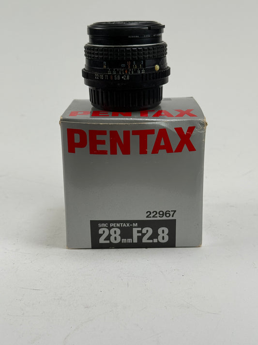 SMC Pentax-M 28mm f2.8 Wide Angle Prime K Mount Lens