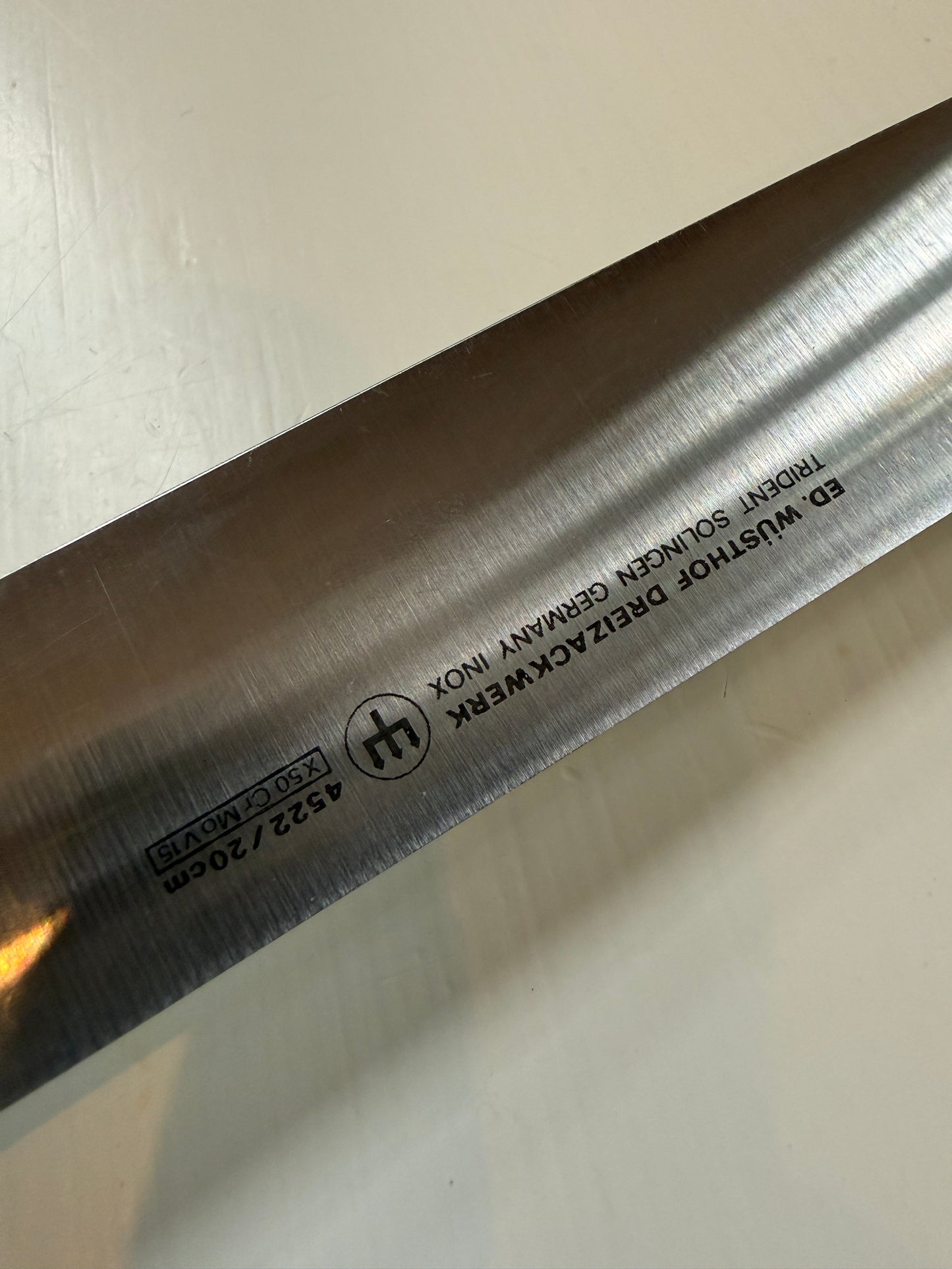 Ed Wusthof Dreizackwerk Solingen Germany Carving Knife 4522 / 20cm Black Handle