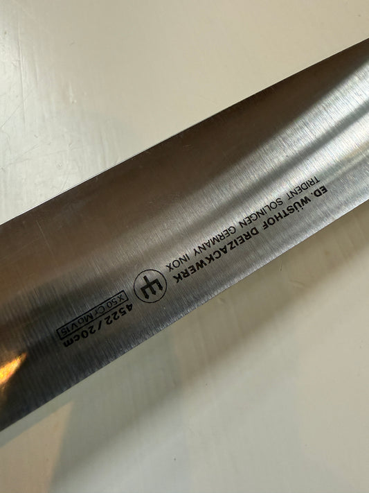 Ed Wusthof Dreizackwerk Solingen Germany Carving Knife 4522 / 20cm Black Handle