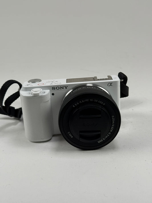 Sony ZV-E10 Mirrorless 24.2MP 4K Digital Camera white w/ 16-50mm II lens