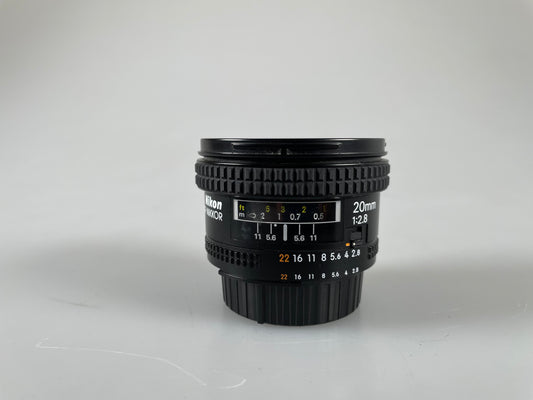 Nikon Nikkor AF 20mm F2.8 Lens with HB-4 hood