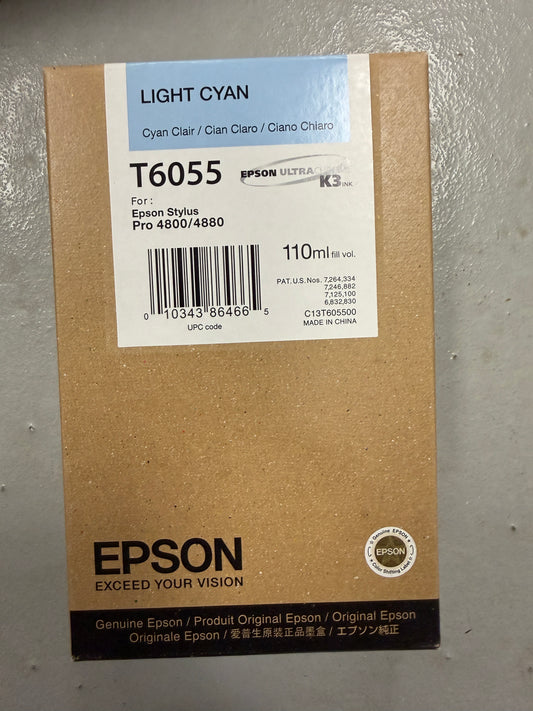Epson T6055 110ml Light Cyan UltraChrome K3 Ink Stylus Pro 4800 4880