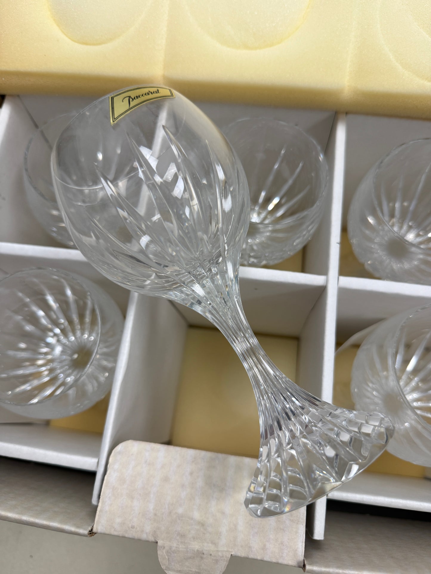 Baccarat Massena Verre No 2 Red Wine Glass 6 7/8 in set of 6 NOS IFEC 1973