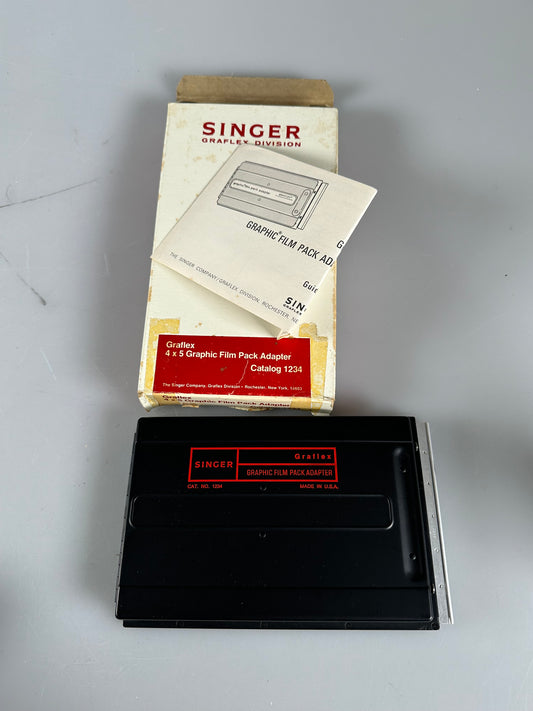Graflex Singer 4x5 Graphic Film Pack Adapter with Dark Slide Cat. No. 1234