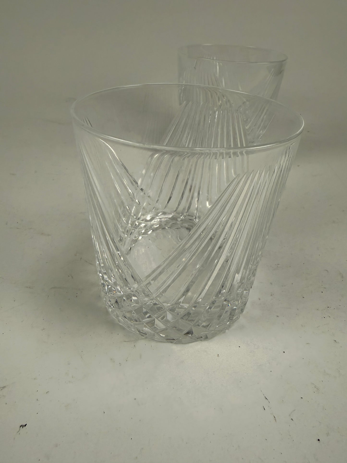 Cut Crystal Rock Rocks/Whiskey Glass set of 2