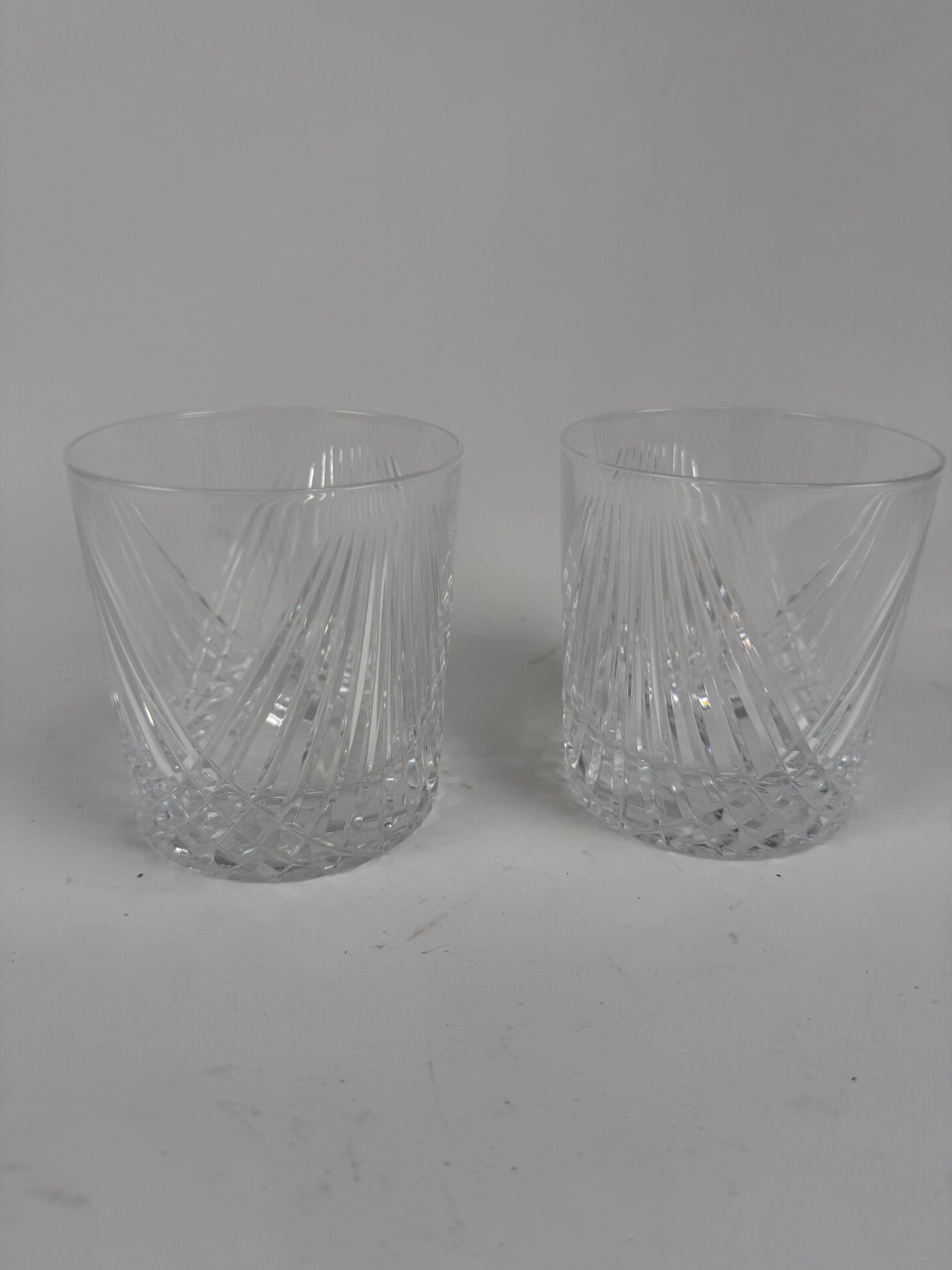 Cut Crystal Rock Rocks/Whiskey Glass set of 2