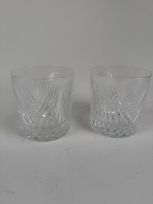 Cut Crystal Rock Rocks/Whiskey Glass set of 2