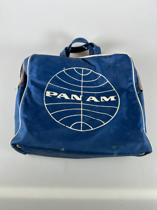 Vintage PAN AM Airline Flight Attendant CARRY ON BAG Tote Light Blue