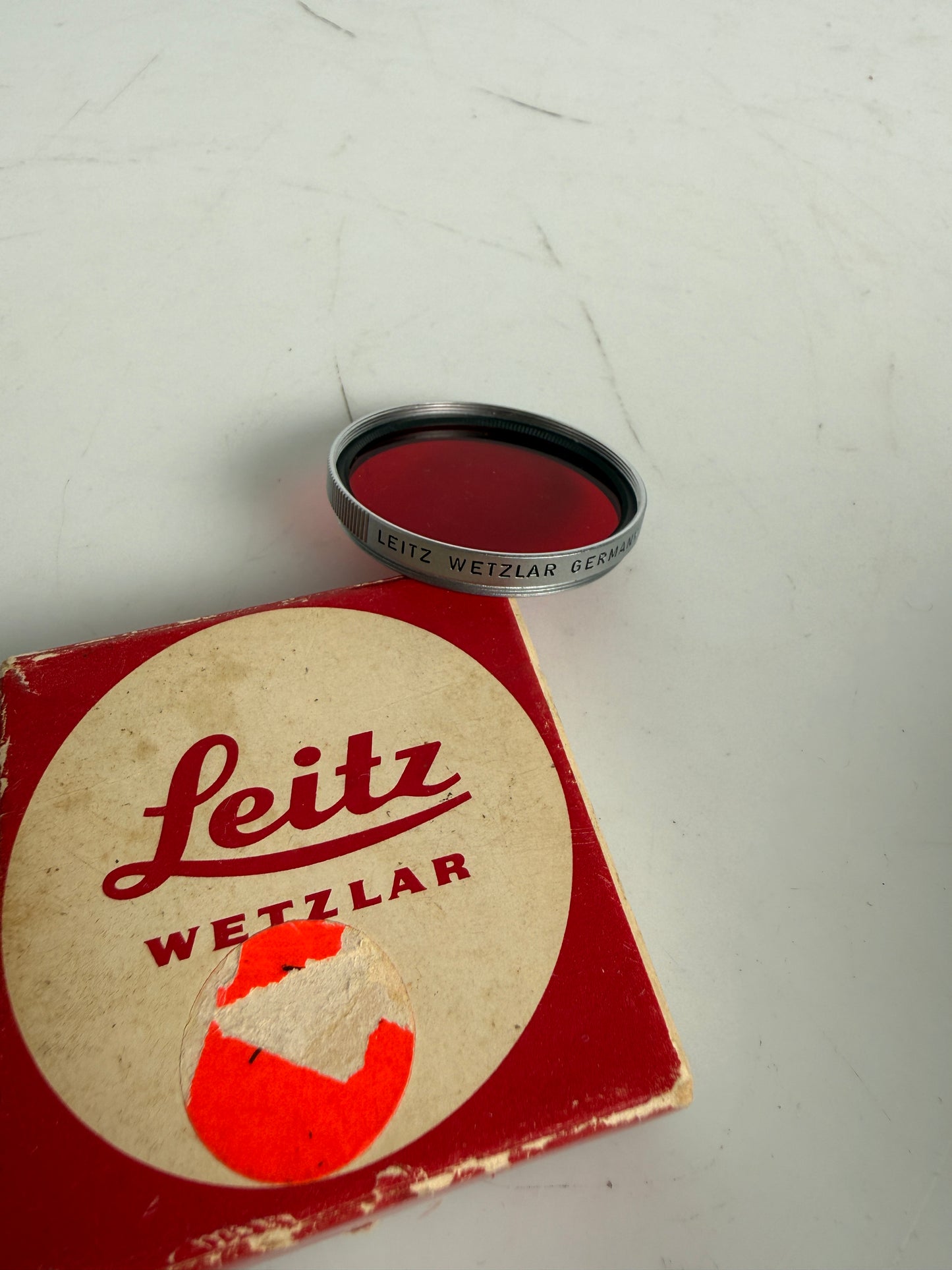 LEICA LEITZ RED R 39mm SCREW IN FILTER E39 CHROME GERMANY