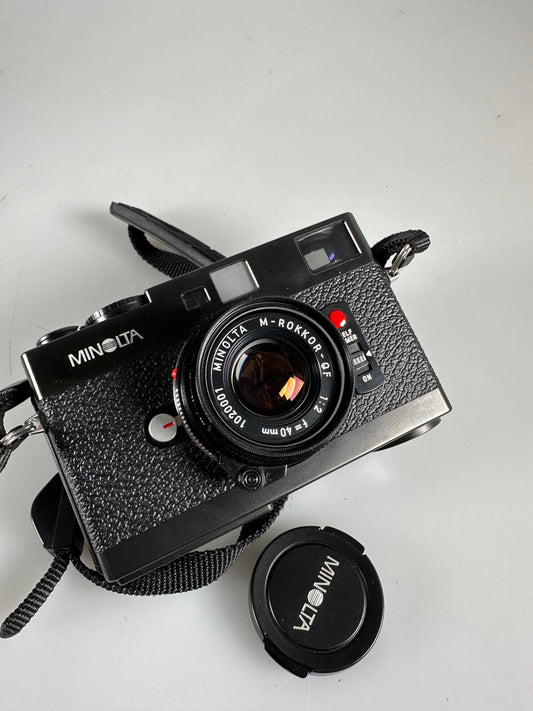 Minolta CLE Rangefinder 35mm Film Camera Kit with 40mm f2 Rokkor-m lens