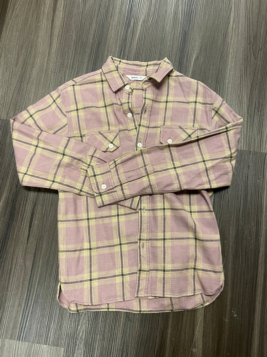 3sixteen Crosscut Flannel Cotton Shirt Sz M Button Up Purple