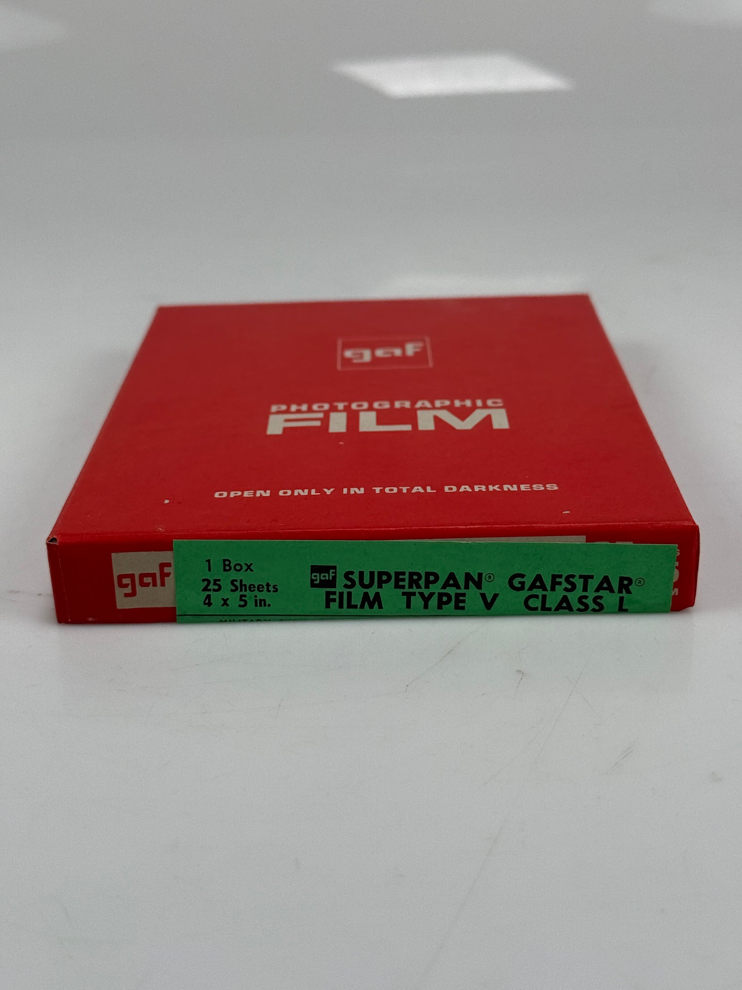 GAF 4X5 25 Sheets Photographic Sheet Film Gafstar Film Type V Superpan Class L