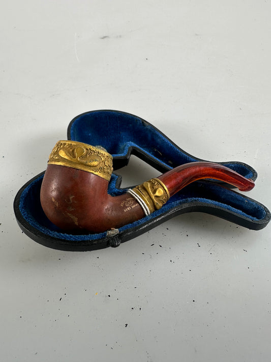 KBB Blue Line Best Made Real Amber CPF Bakelite Pipe, Unsmoked