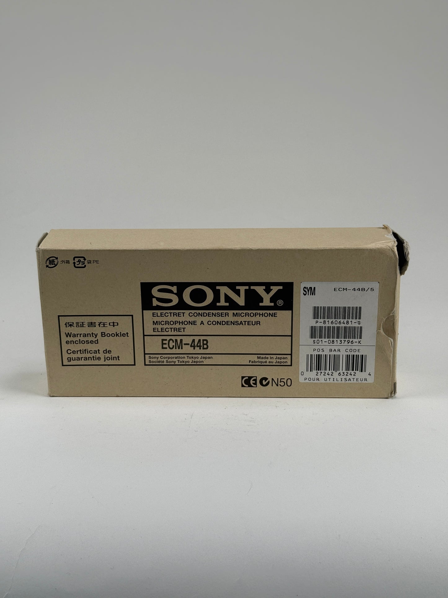 Sony ECM-44B Electret Condenser Omnidirectional Lavalier Microphone W/Box