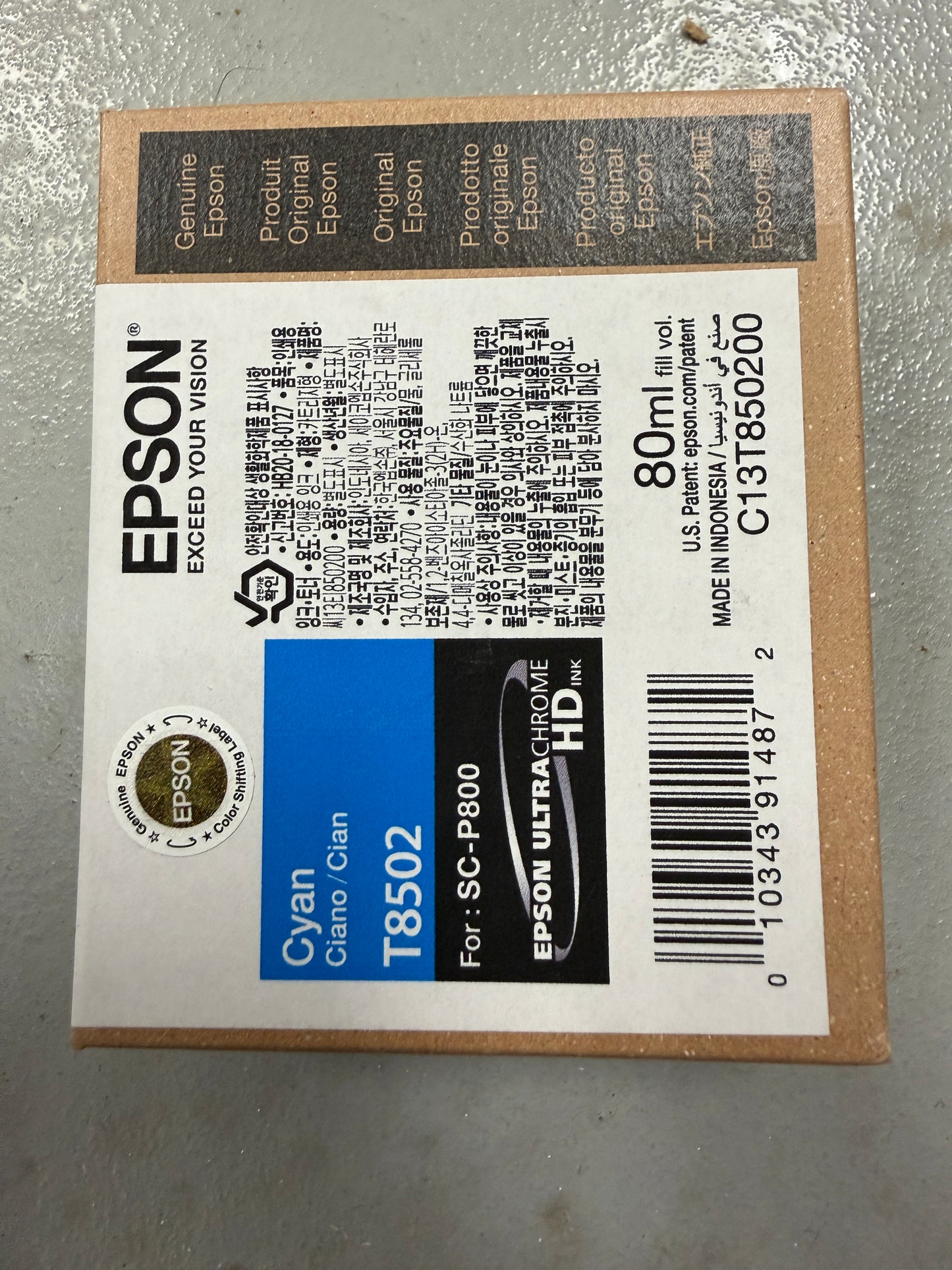 NEW Epson CYAN T8502 UltraChrome HD Ink SC-P800 exp 2022