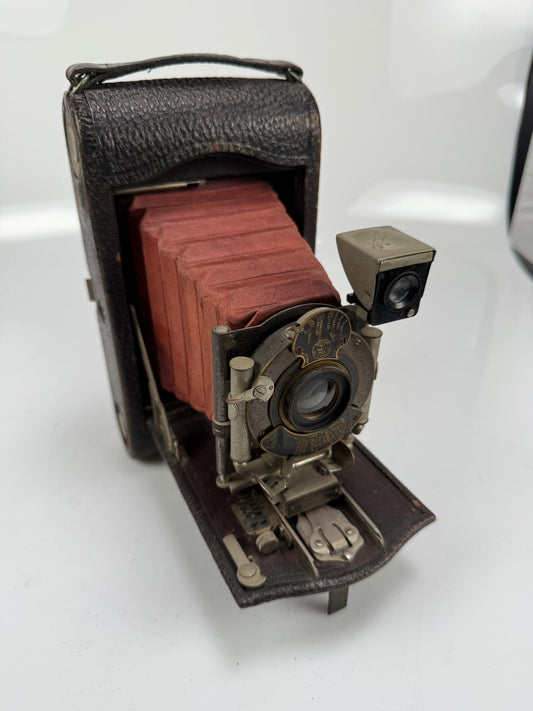 Kodak No 3 Model H FOLDING POCKET Camera RED BELLOWS