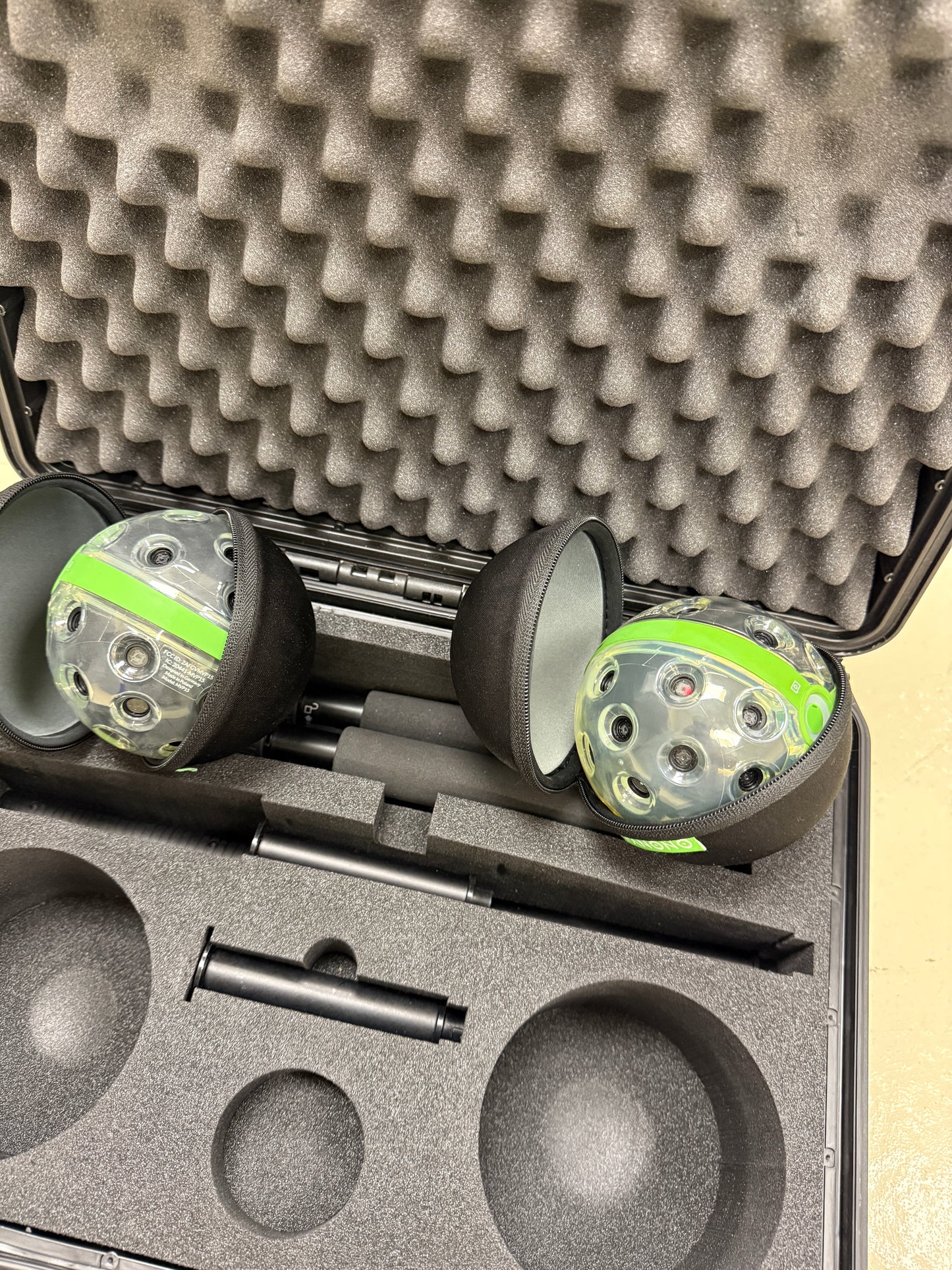 Set of 2 Panono 360° 108MP Cameras with tripod, Case, and pole MVP15