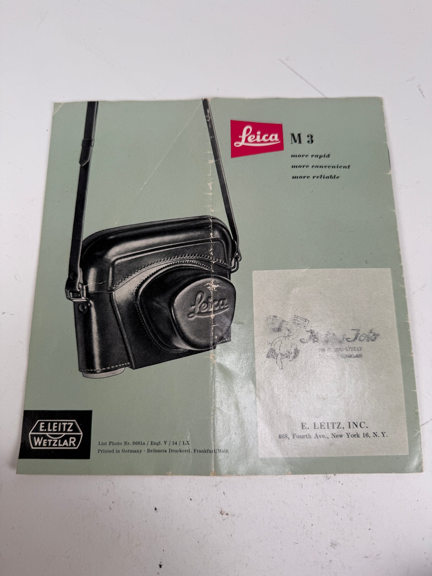 Vintage Leica M3 Rangefinder Camera Brochure Advertising Magazines 1954